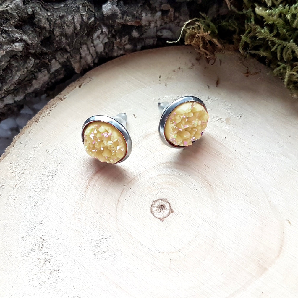Apricot Glitter Ohrstecker