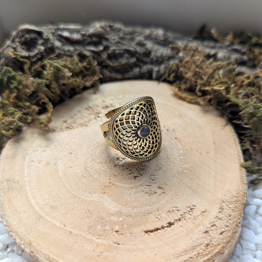 Amethyst Mandala Ring