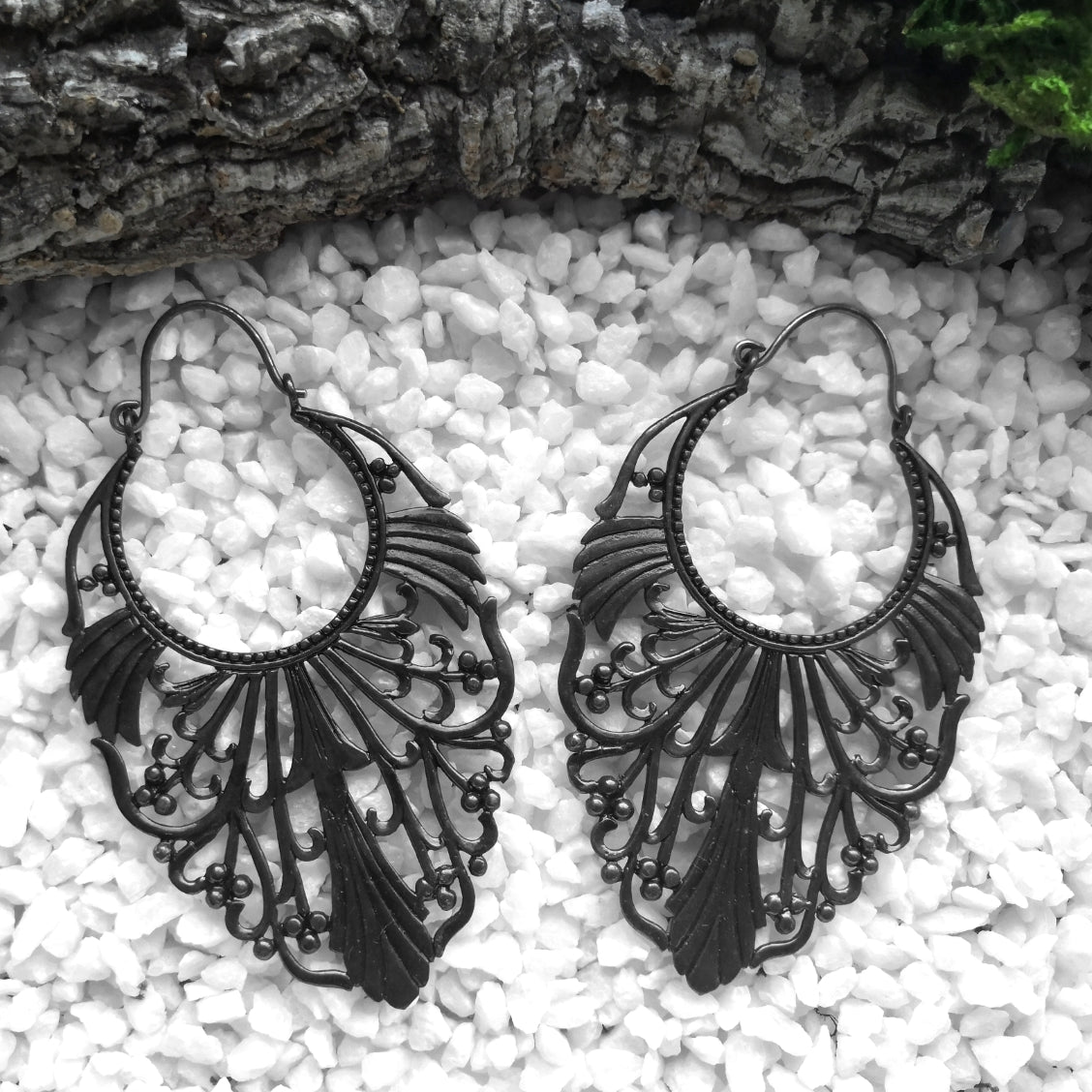 Black Filigree Ohrringe