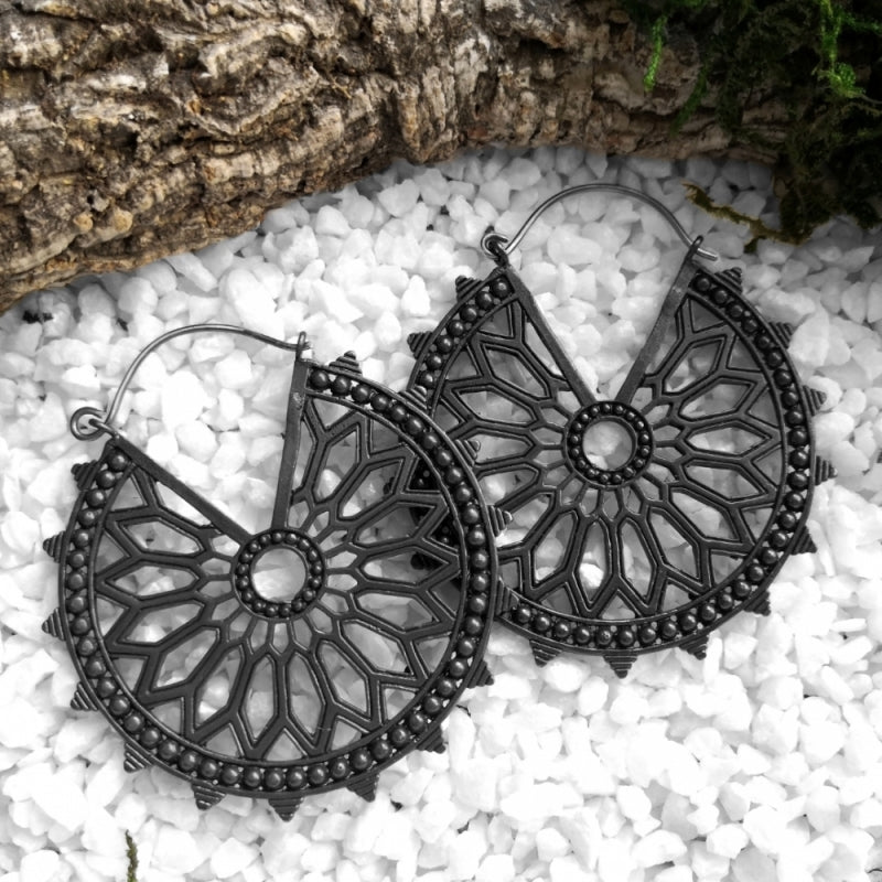 Black Wheel Ohrringe