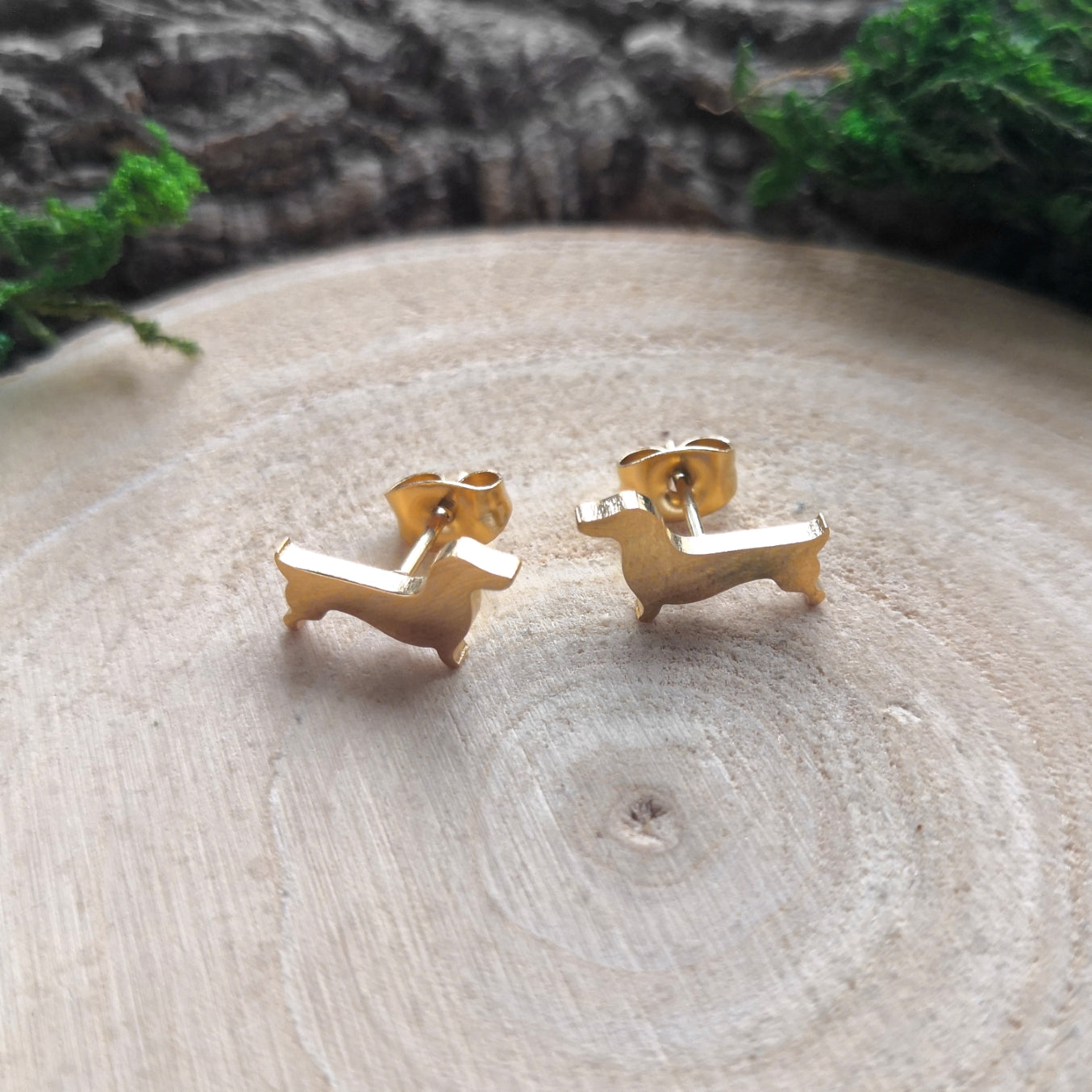 Golden Dachshund Ohrstecker