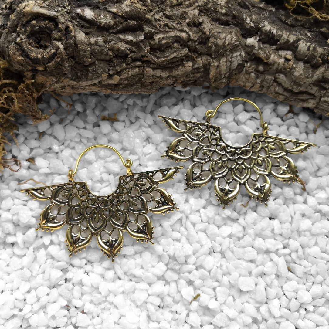 Golden Floral Mandala Ohrringe