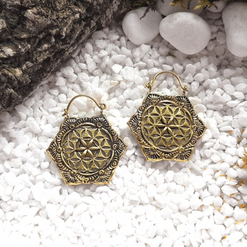 Golden Flower of Life Ohrringe