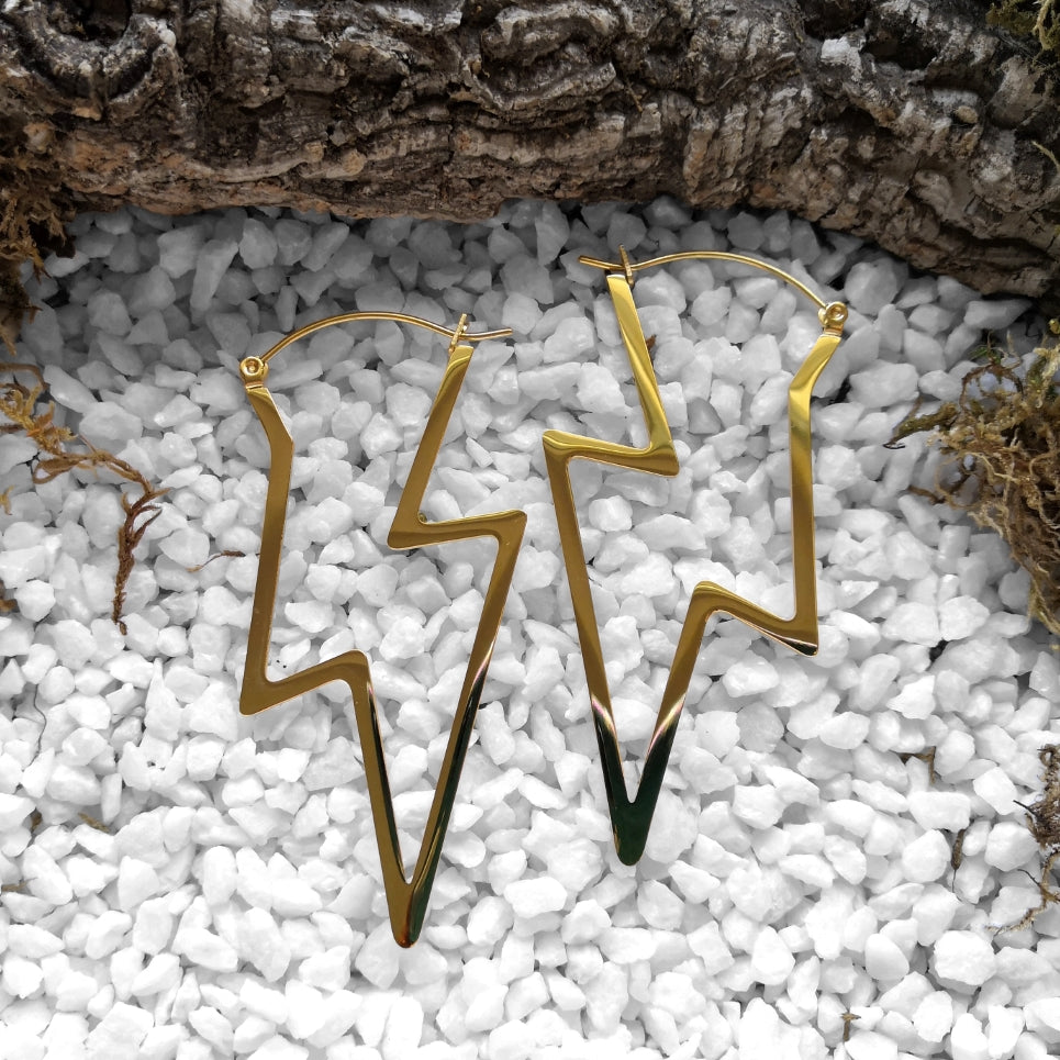 Golden Lightning Bolt Ohrringe