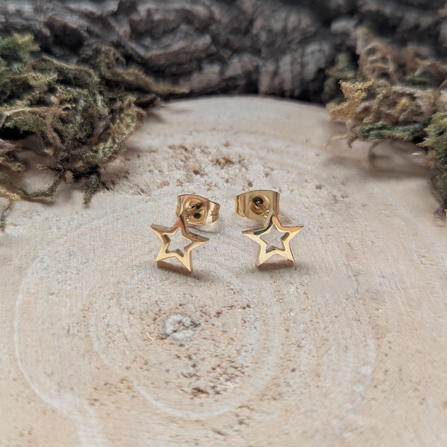 Golden Star Outlines Ohrstecker