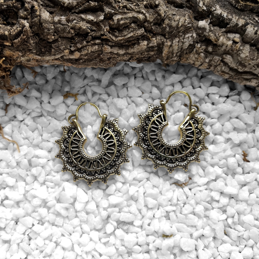 Golden Tiny Mandala Ohrringe