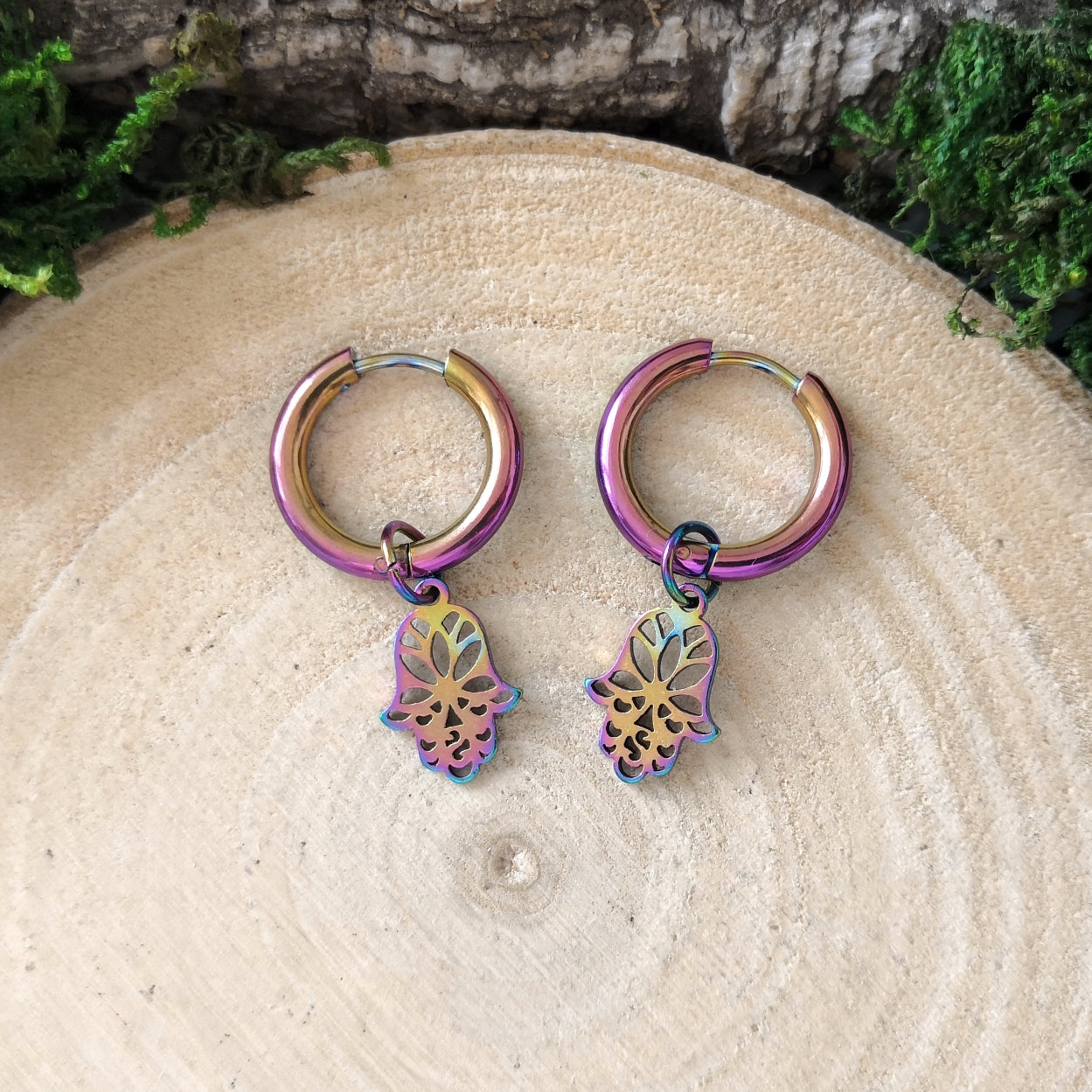 Little Rainbow Hamsa Ohrringe