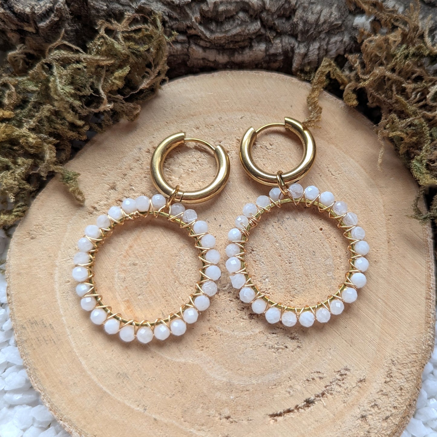 Little Rainbow Moonstone Ohrringe
