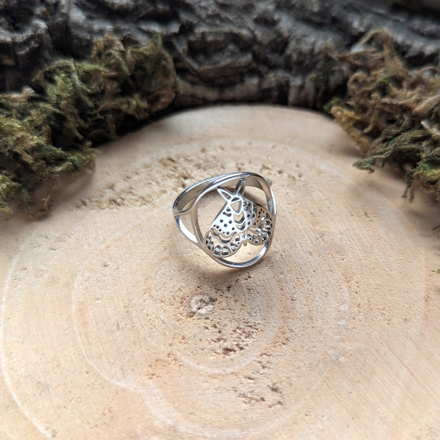 Silver Moth Ring