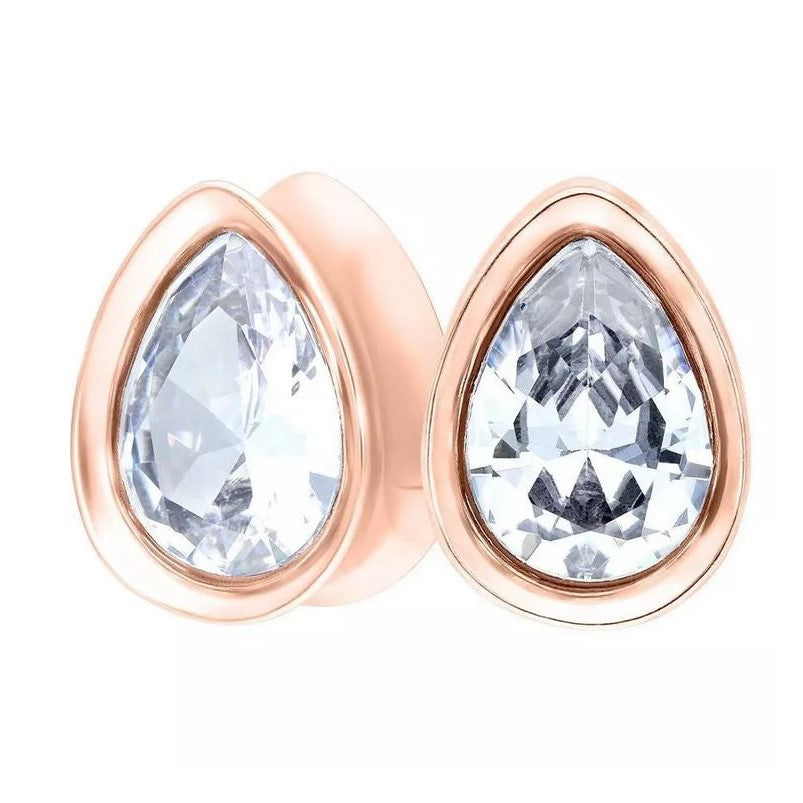 Rosegold Crystal Tropfenform Plugs