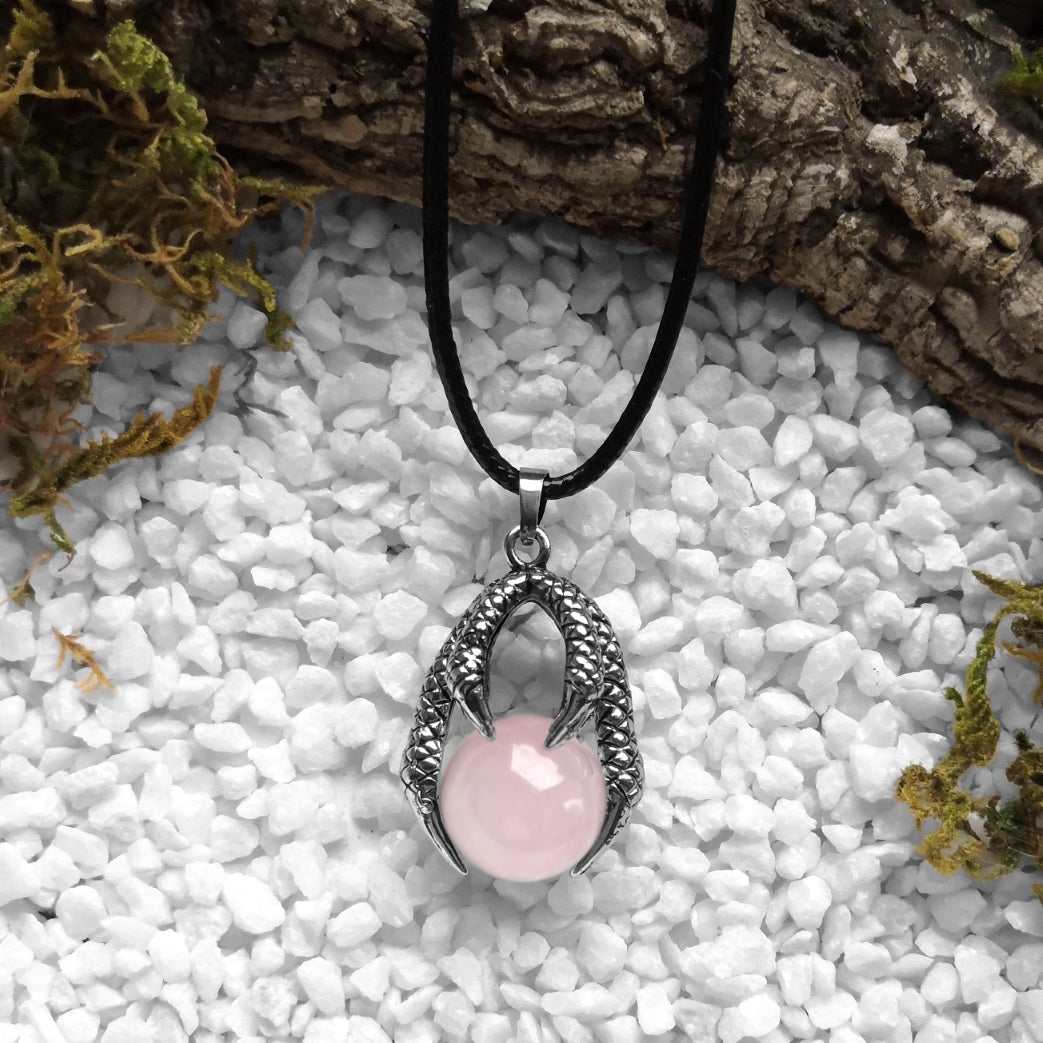 Rose Quartz Dragonclaw Kette