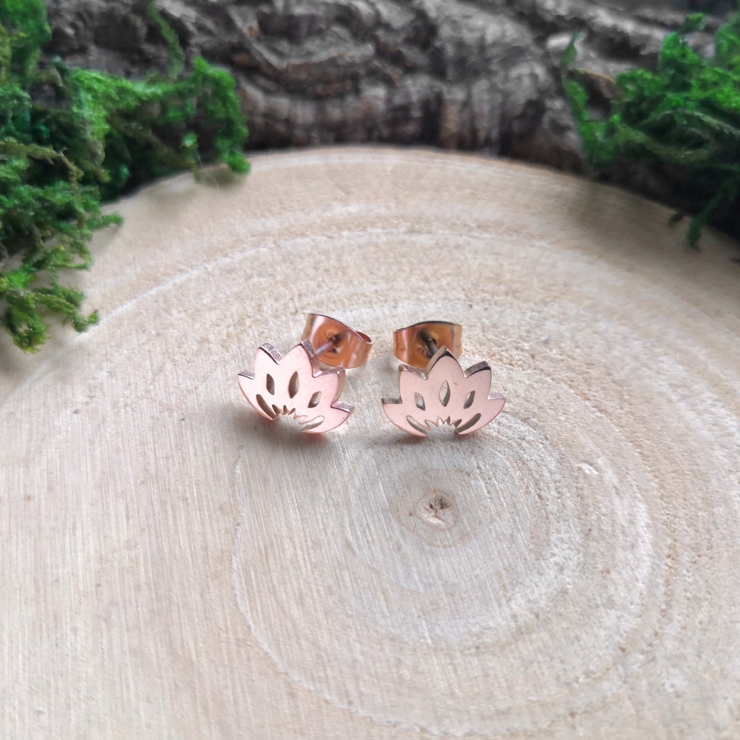 Rosegold Lotus Ohrstecker