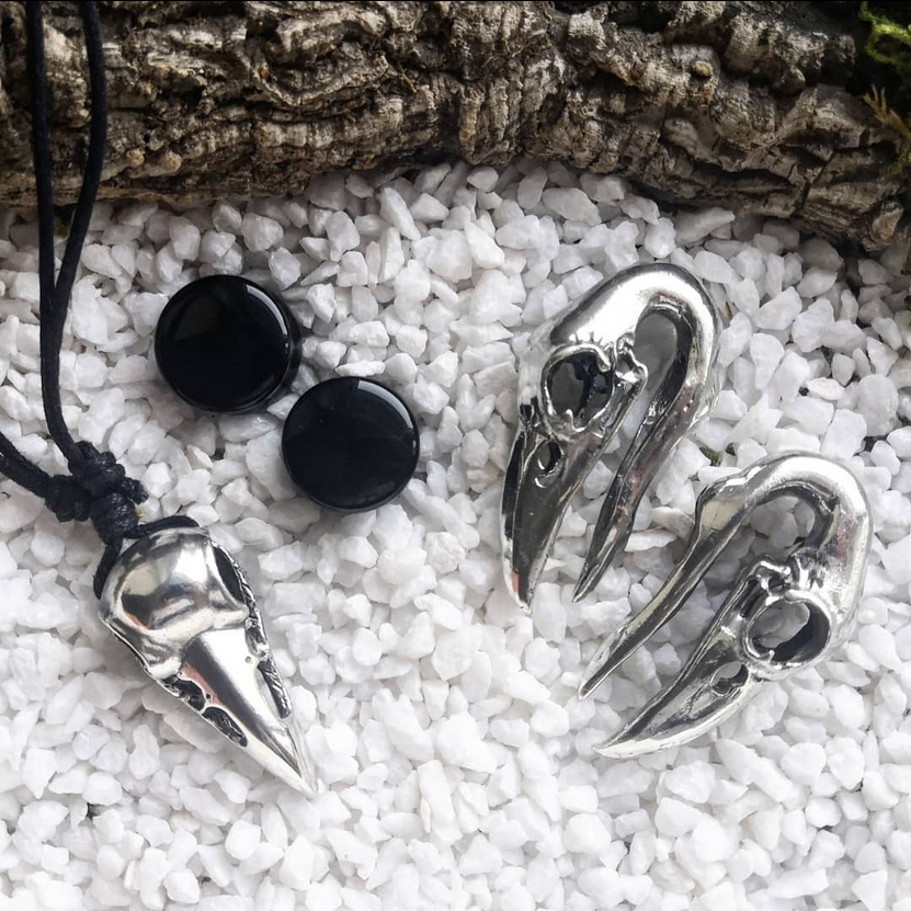 Silver Raven Skull Gewichte