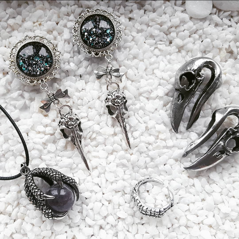 Silver Raven Skull Gewichte