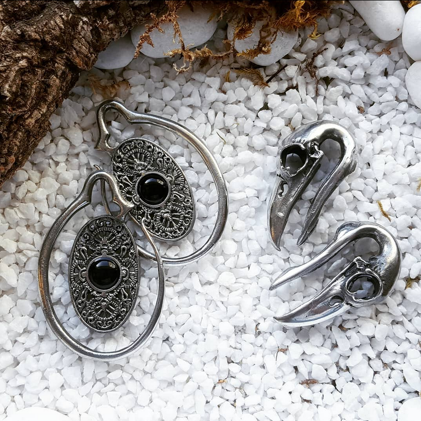 Silver Raven Skull Gewichte