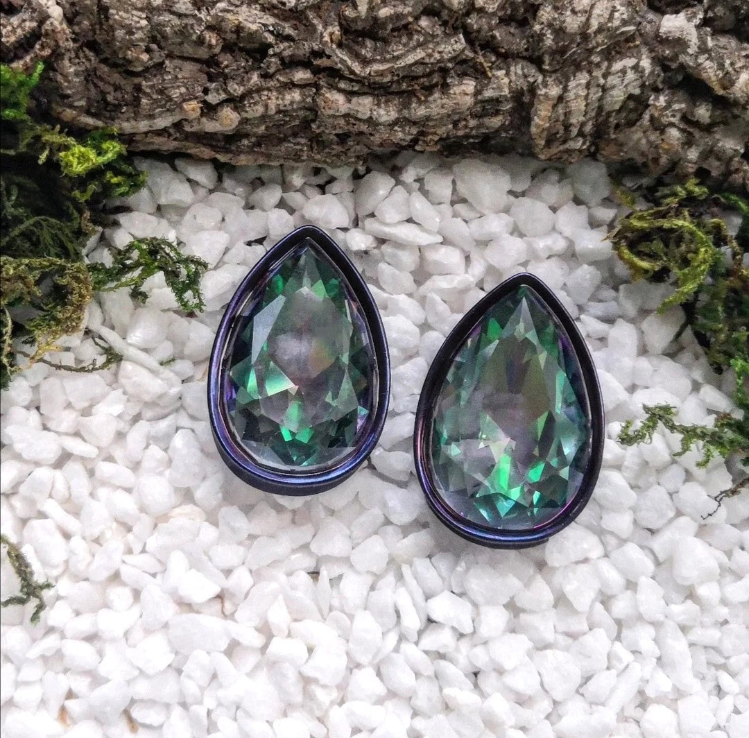 Purple Crystal Tropfenform Plugs