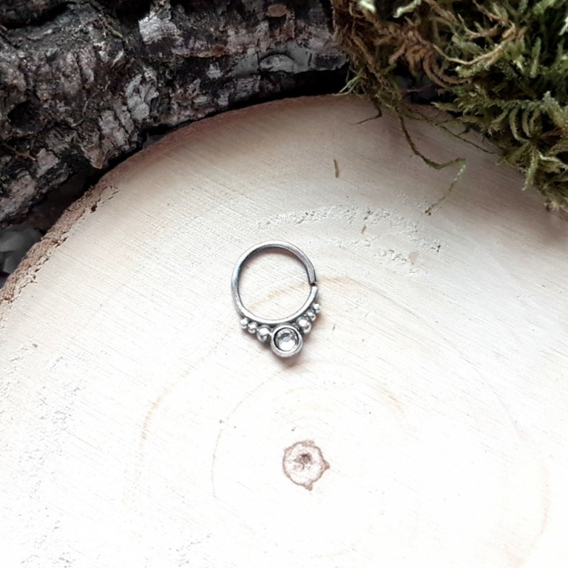 Silver Crystal Piercing