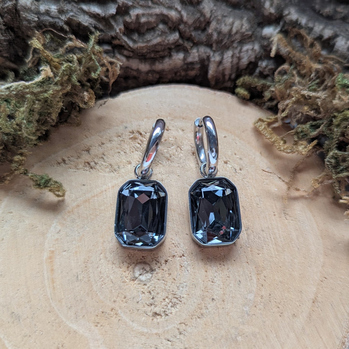 Silver Grey Little Crystal Ohrringe