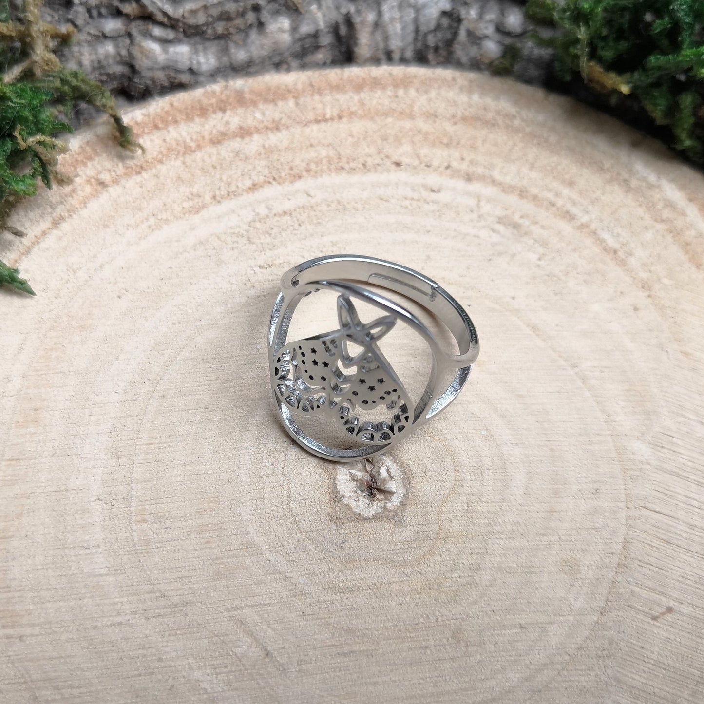 Silver Moth Ring