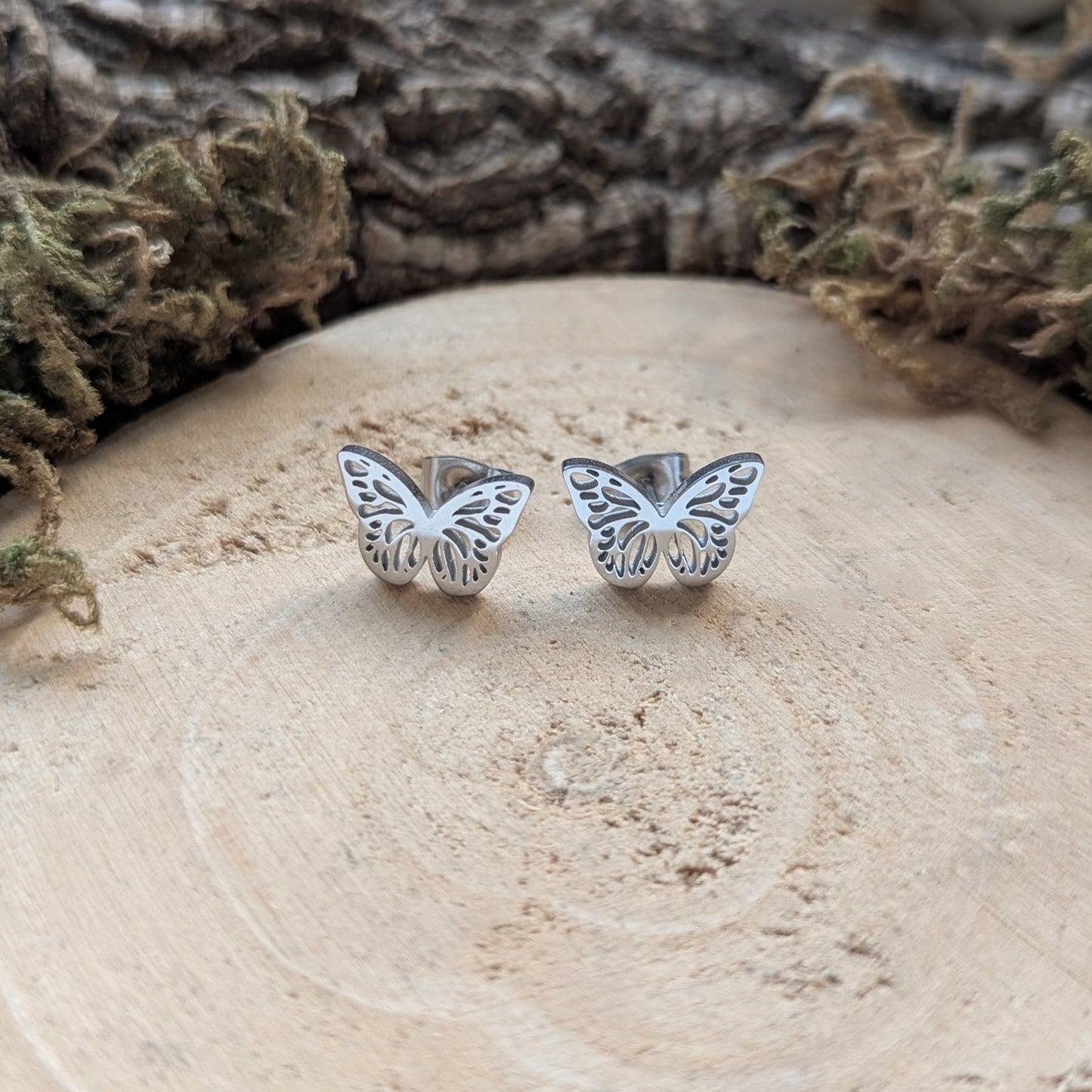 Silver Pretty Butterfly Ohrstecker