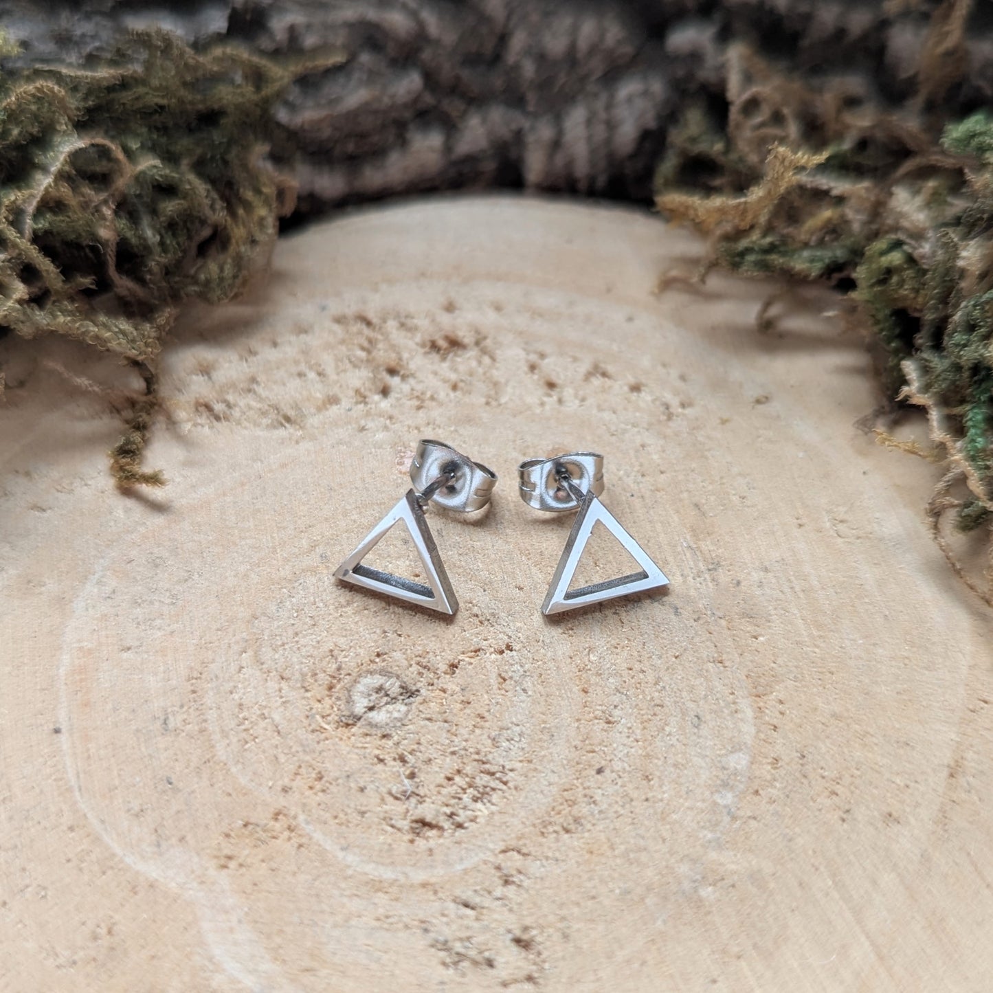 Silver Triangle Outlines Ohrstecker