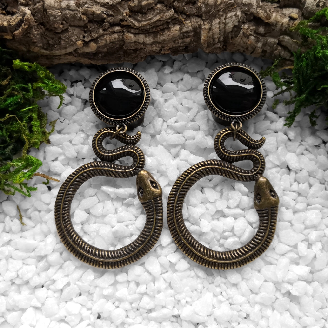 Small Bronze Serpent Plugs