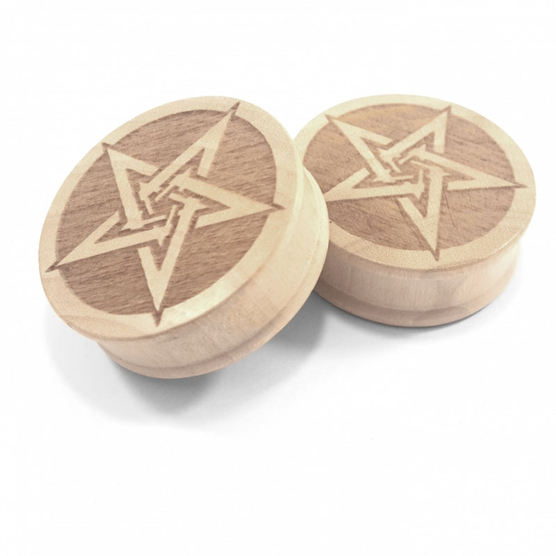 Wooden Pentagram Plugs
