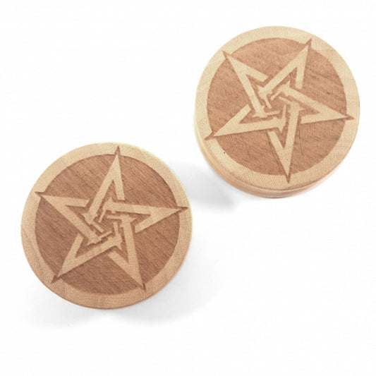 Wooden Pentagram Plugs
