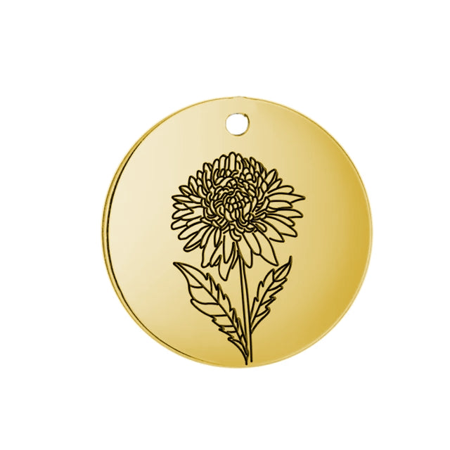 Little Round Birth Flower Ohrringe