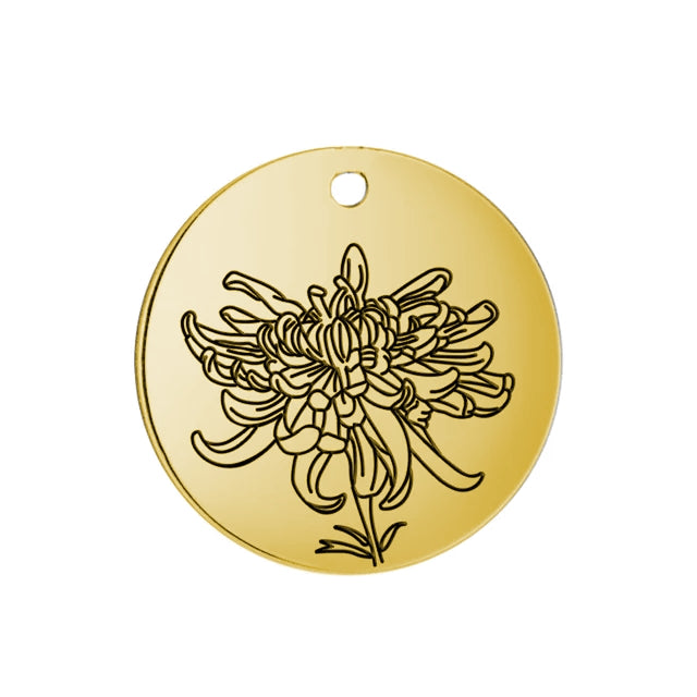 Little Round Birth Flower Ohrringe