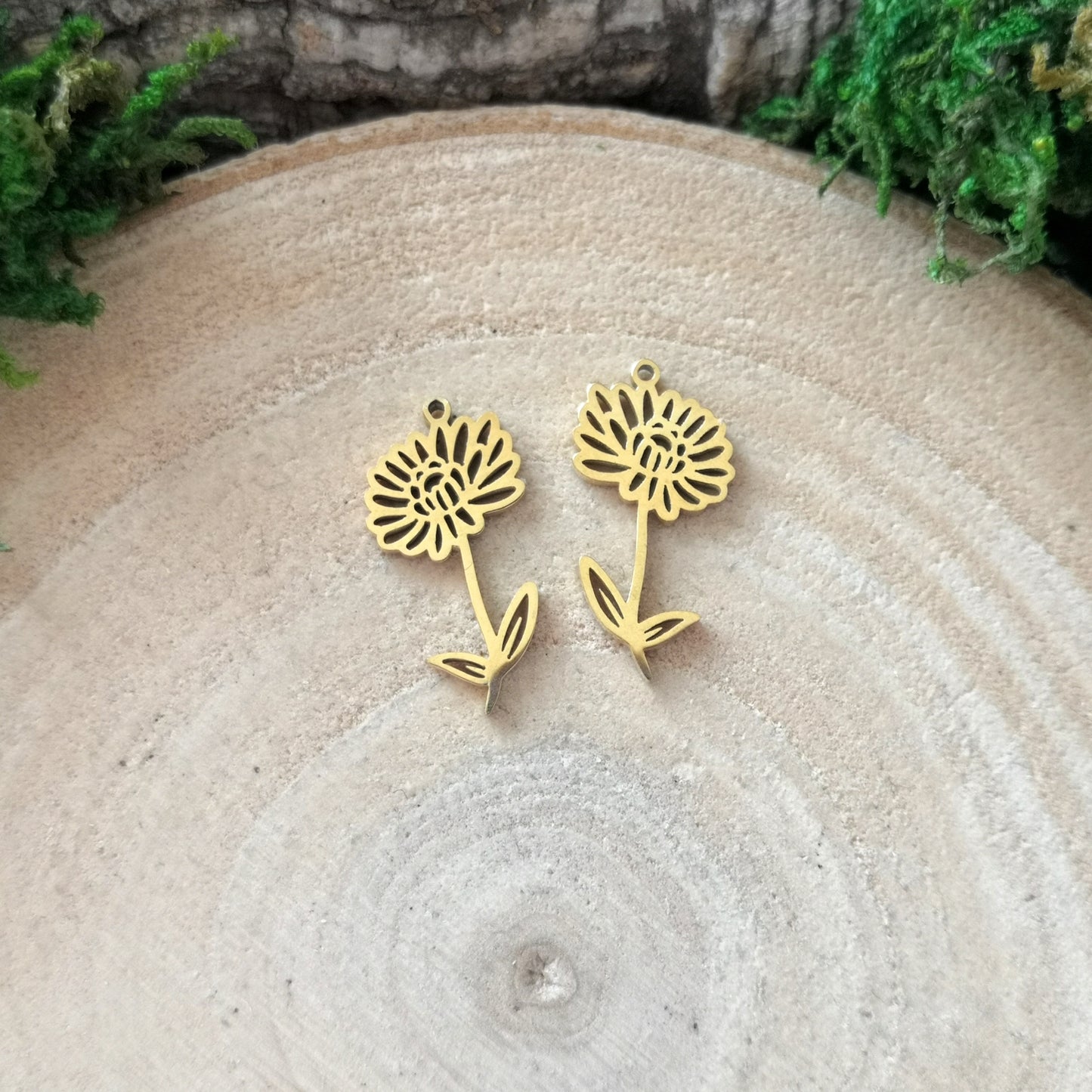 Little Golden Birth Flower Ohrringe