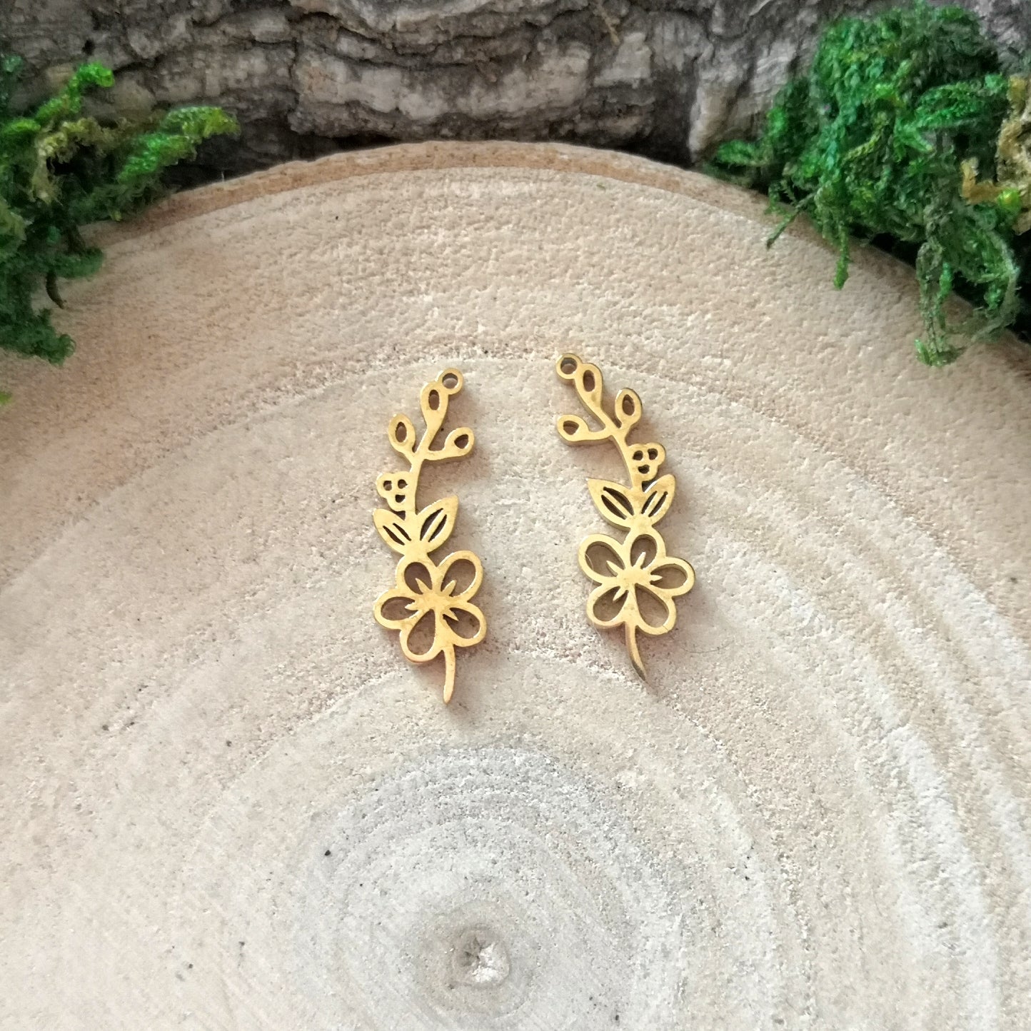 Little Golden Birth Flower Ohrringe
