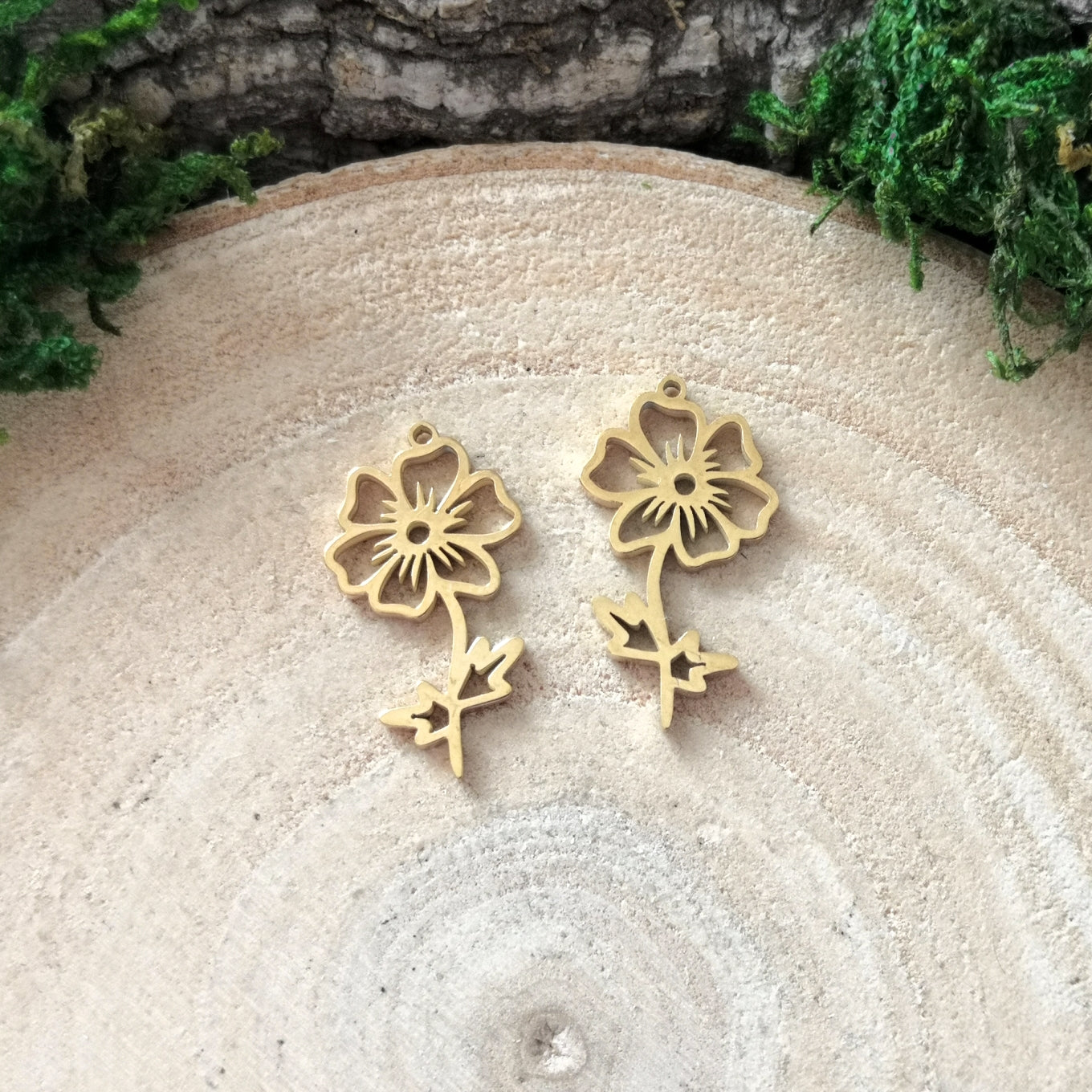 Little Golden Birth Flower Ohrringe