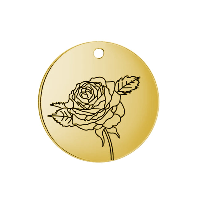 Little Round Birth Flower Ohrringe