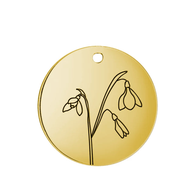 Little Round Birth Flower Ohrringe
