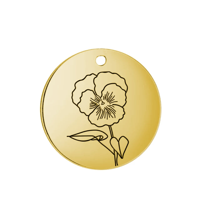 Little Round Birth Flower Ohrringe