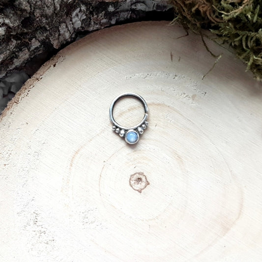 Silver Moonstone Piercing