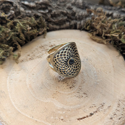 African Jade Mandala Ring