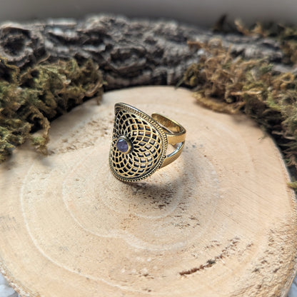 Amethyst Mandala Ring