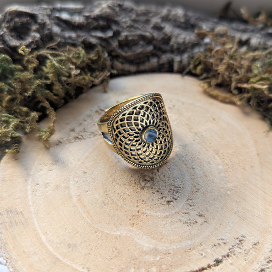 Botswana Agate Mandala Ring