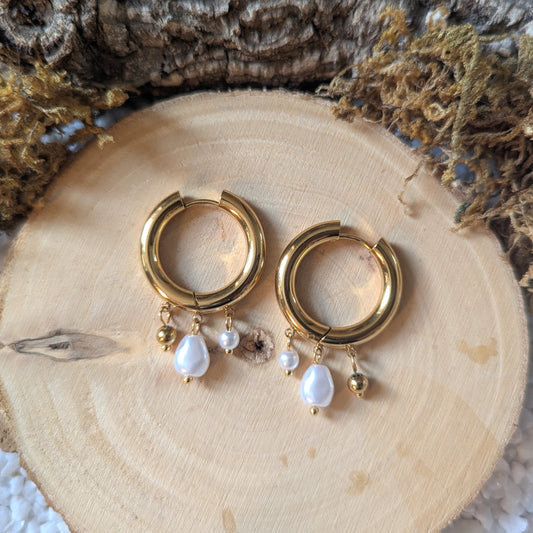Golden Pearl Ohrringe
