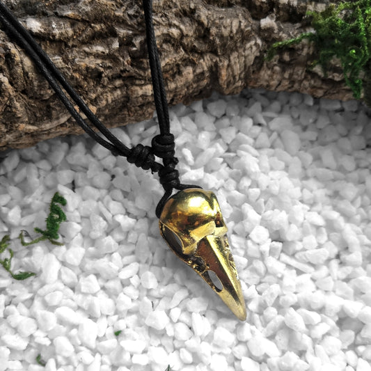 Golden Raven Skull Kette