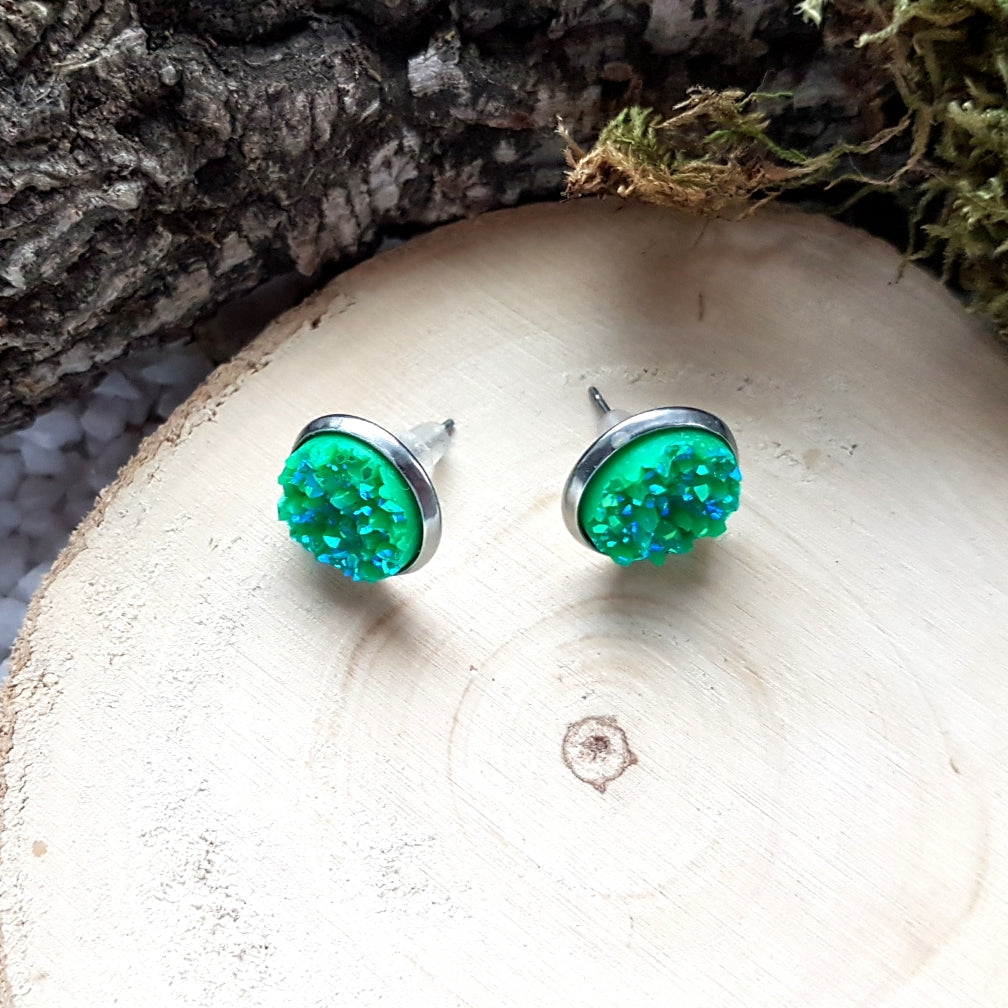 Green Crystal Ohrstecker