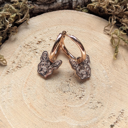 Little Rosegold Bulldog Ohrringe
