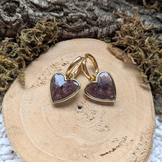 Little Strawberry Quartz Heart Ohrringe