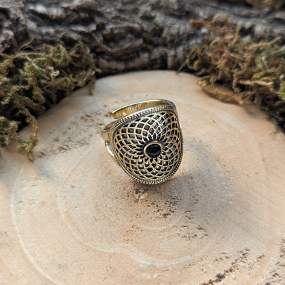 Onyx Mandala Ring