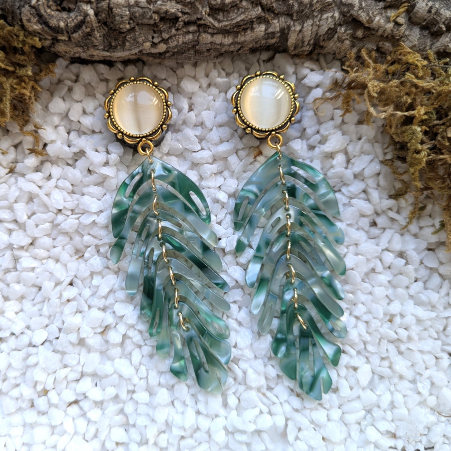 Green Filigree Leaves Plugs