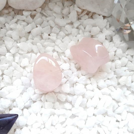 Rose Quartz teardrop plugs