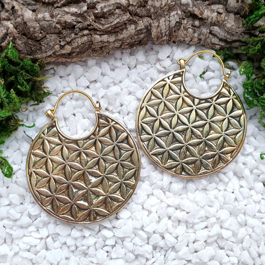 Round Flower of Life Ohrringe