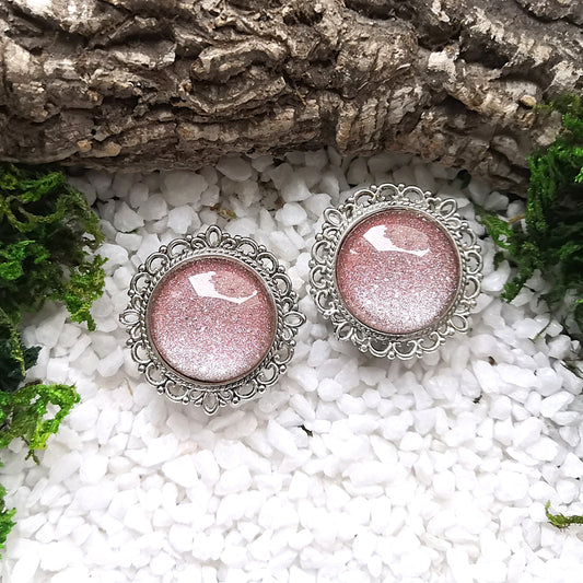 Silver Rose Glitter Plugs
